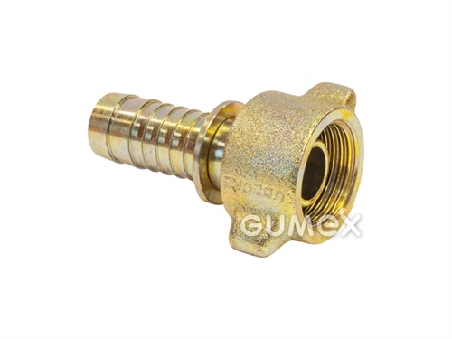 Kompletní šroubení pro stlačený vzduch s pojistným kroužkem, 16mm, vnitřní závit RD 32x1,8", 16bar, kónus 1:3, -40°C/+95°C, ocel (nátrubek), litina (matice)